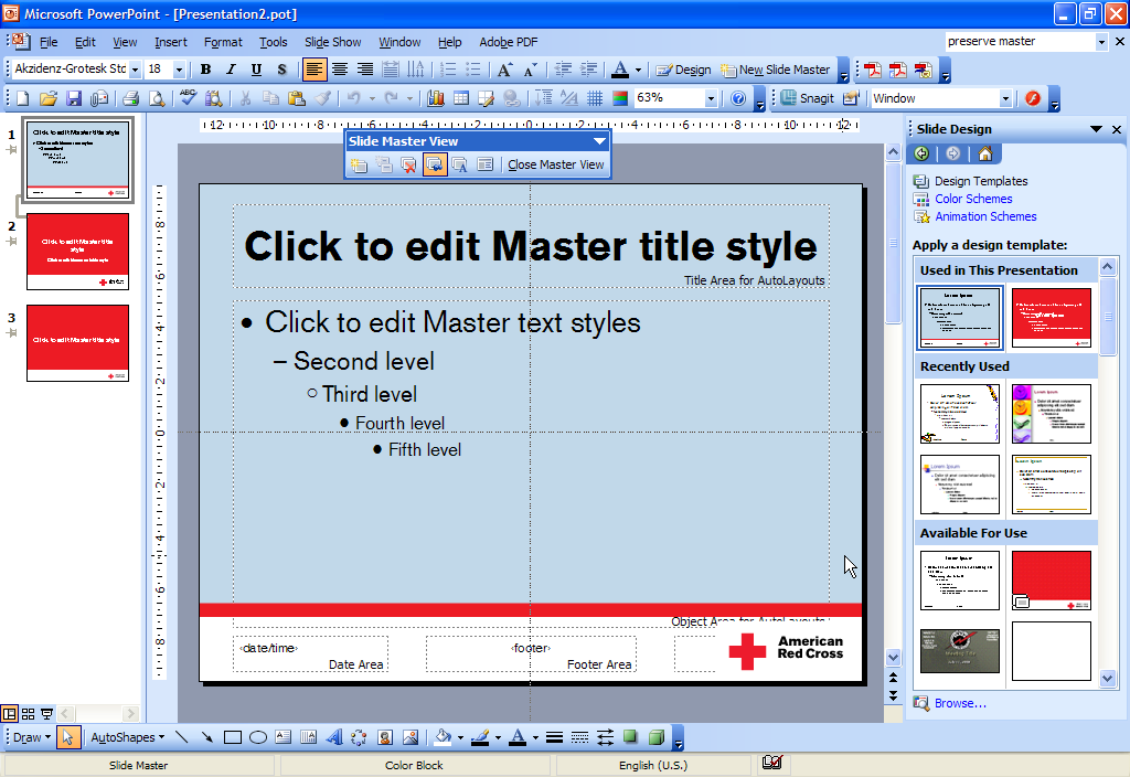 how to use slide master in powerpoint to change color text